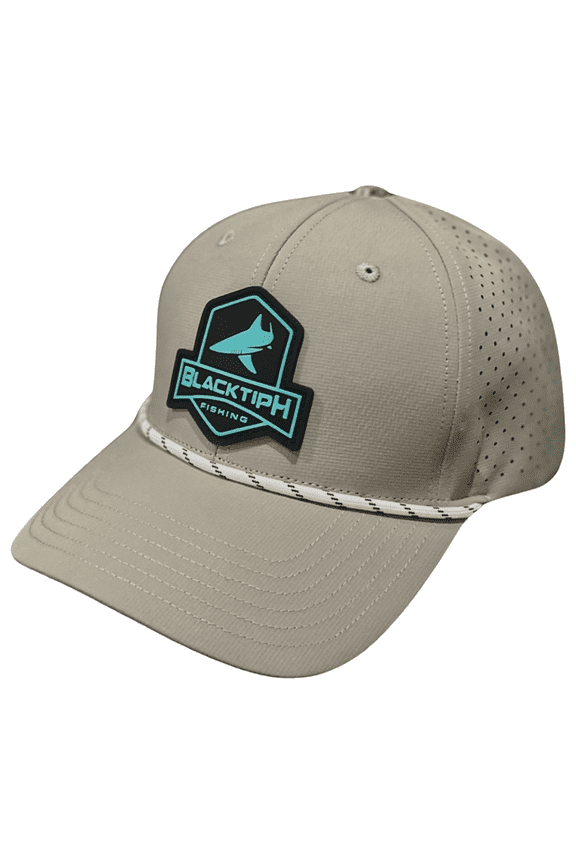 PVC Performance Snapback Hat Grey Turquoise