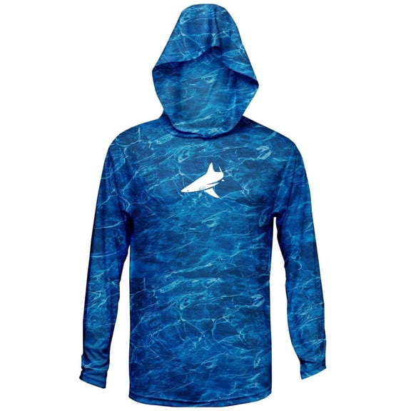 BLACKTIPH Patriotic Performance Distress Hoodie with UPF 50+ Protection Marlin, XXL