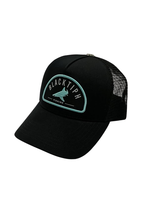 Snapback Hat with New Patch in Black and Teal