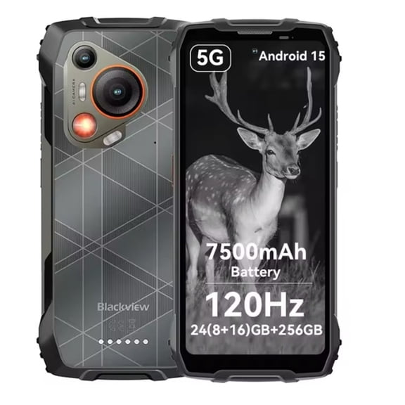 BLACKVIEW BL7000 5G AI Rugged Phone Android 15 Smartphone, 6.78" HD 2.4K Display, 8GB RAM 512GB, 7500Amh,Black