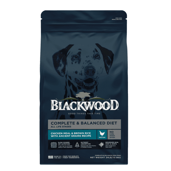 Blackwood Dry Dog Food Chicken Meal & Brown Rice with Ancient Grains 24 lb.
