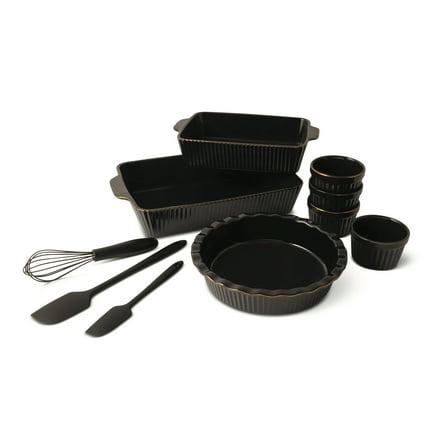 Thyme & Table 10-Piece Ceramic Bakeware Set - Black