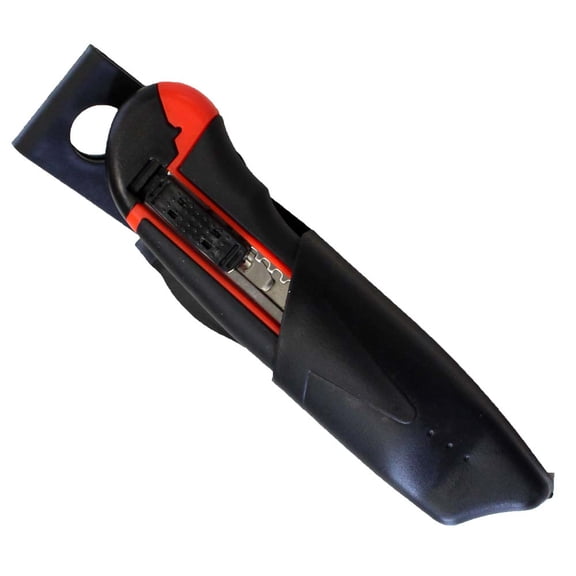 BLADE PRO Box Cutter & Red Holster Set | 6.5" (16.5 cm) Cutter with 18mm Snap Blades | 8" (20.3 cm) x 1.5" (3.8 cm) Swivel Action Holster | Essential for Workshops, Warehouses & Craft Spaces