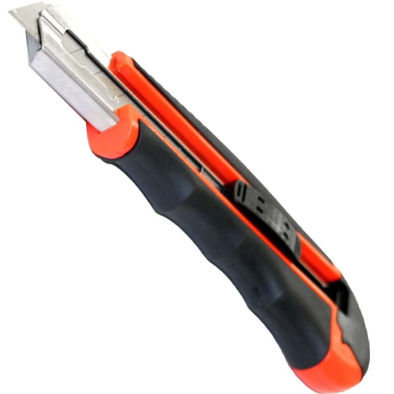 BLADE PRO Heavy Duty 6.5" (16.5 cm) Snap Blade Utility Knife | 18mm Wide Blades with Pre-scored Lines | Ergonomic ABS Handle | Includes 6 Extra Blades | Ideal for Crafting and Construction | CR-18003