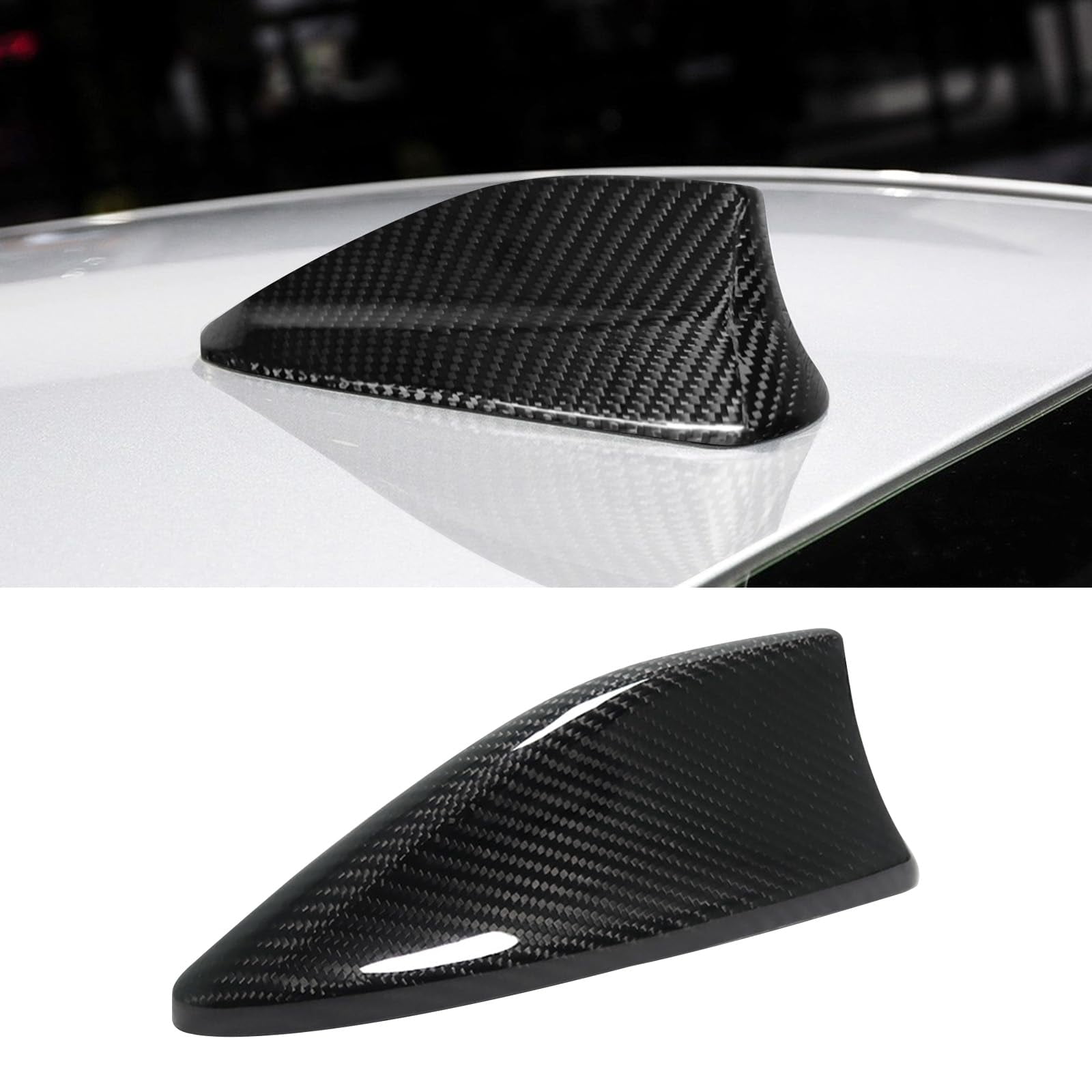 Carbon Fiber Antenna Cover For BMW X5 X6 X3 - Shark Fin Roof Trim, Self-Adhesive, No Drill (Black) - View #2