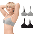 thumbnail image 1 of BLAKE & CO.Women's Cotton Rayon Push Up Bra with Adjustable Straps,2-Pack, Sizes 34B-40DD, 1 of 7