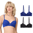 thumbnail image 1 of BLAKE & CO. Women's Micro and Lace Underwire T-Shirt Bra with Adjustable Straps, 2-Pack, Sizes 34B-40DD, 1 of 8