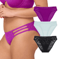 thumbnail image 1 of BLAKE & CO. Women's All Over Lace and Mesh Bikini Underwear, 3-Pack, Sizes S-2X, 1 of 6