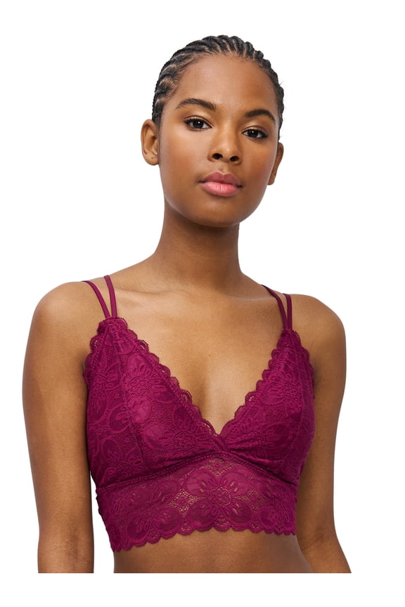 . Juniors' Lace Strappy Racerback Pullover Bralette , Sizes S - 3X