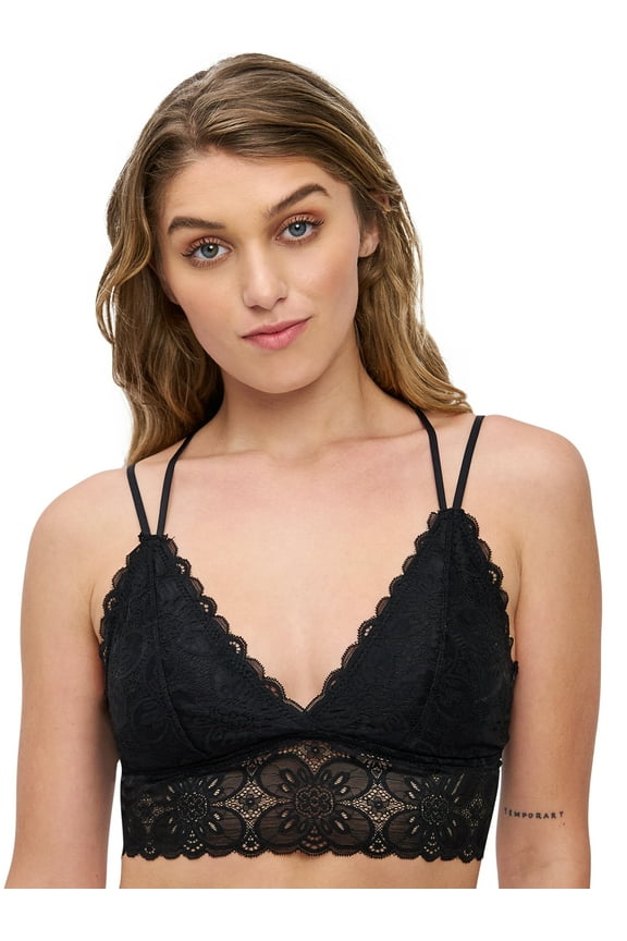 . Juniors' Lace Strappy Racerback Pullover Bralette , Sizes S - 3X