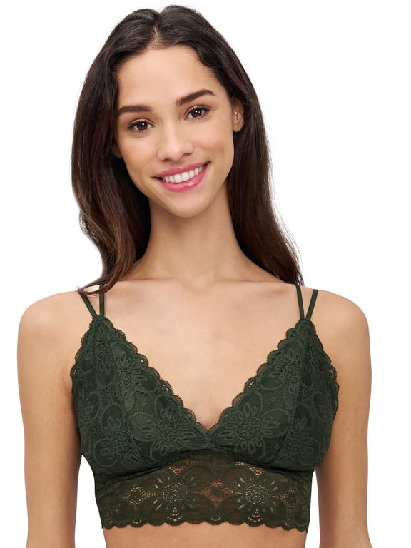 . Juniors' Lace Strappy Racerback Pullover Bralette , Sizes S - 3X