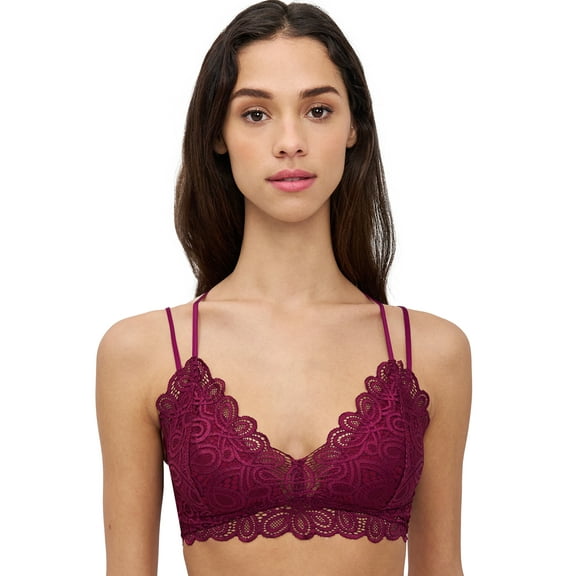 BLAKE & CO. Juniors' Lace Triangle Strappy Racerback Pullover Bralette , Sizes S - 3X
