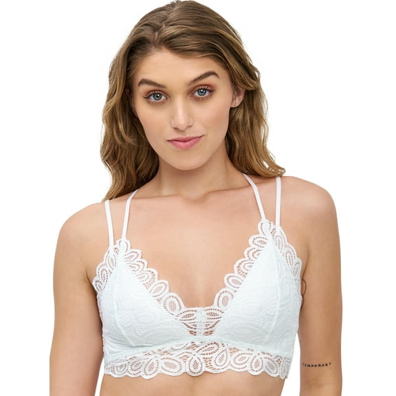 BLAKE & CO. Juniors' Lace Triangle Strappy Racerback Pullover Bralette , Sizes S - 3X