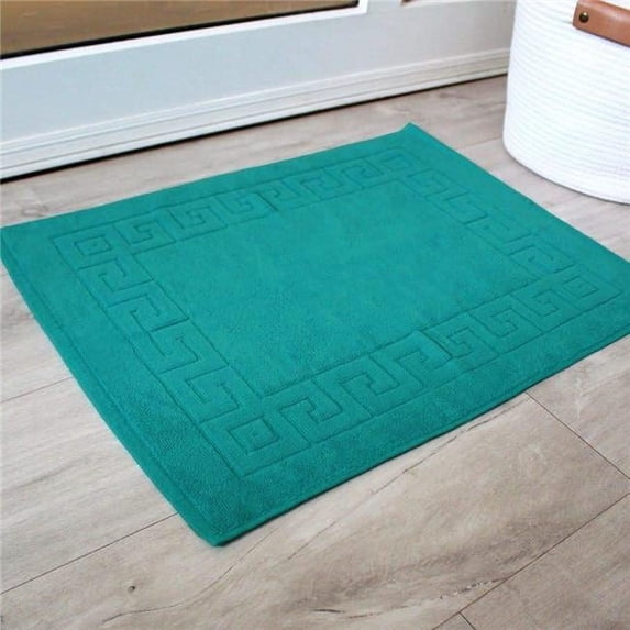 BLANCHO BEDDING HB-TLT-BM-2-650-GREEN-4PCS 100 Percent Cotton Hurbane Bath Mat Towel Rug for Bathroom Set, Green - 4 Piece