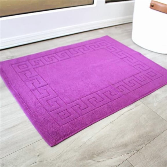 BLANCHO BEDDING HB-TLT-BM-2-650-PURPLE-4PCS 100 Percent Cotton Hurbane Bath Mat Towel Rug for Bathroom Set, Purple - 4 Piece