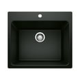 thumbnail image 1 of BLANCO 442924 Black Silgranit 25 Inch Dual Mount Single Basin Sink, 1 of 2
