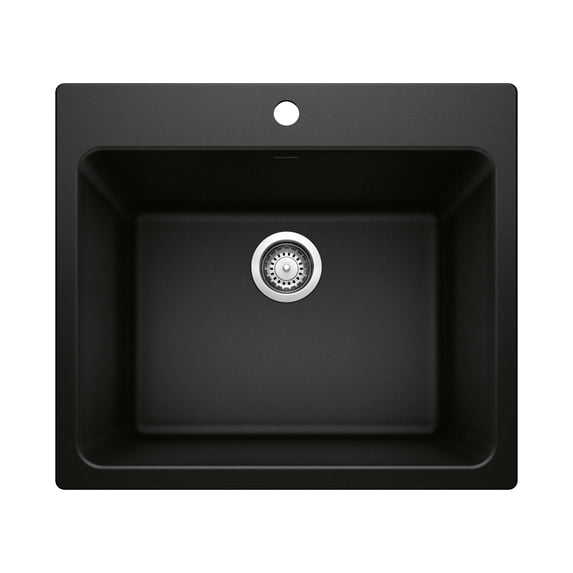 BLANCO 442924 Black Silgranit 25 Inch Dual Mount Single Basin Sink