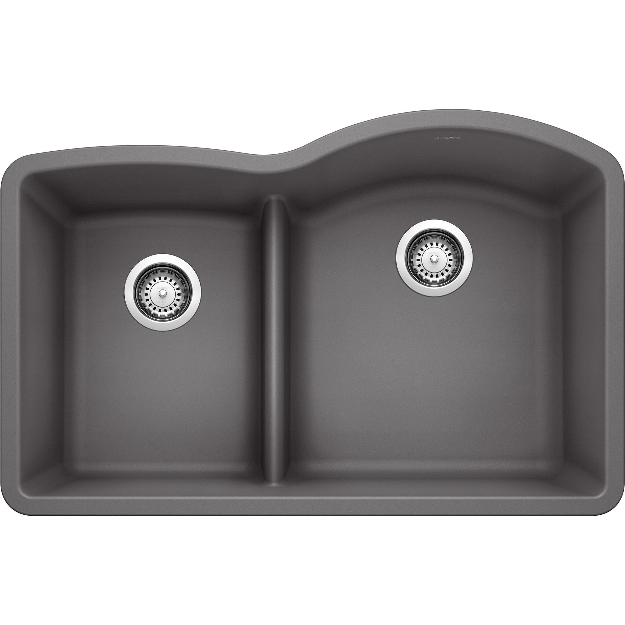 Cinder Gray Stone Double Bowl Drop-in Kitchen Sink
