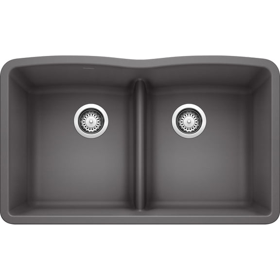 BLANCO DIAMOND Equal Double Low Divide Undermount - Cinder