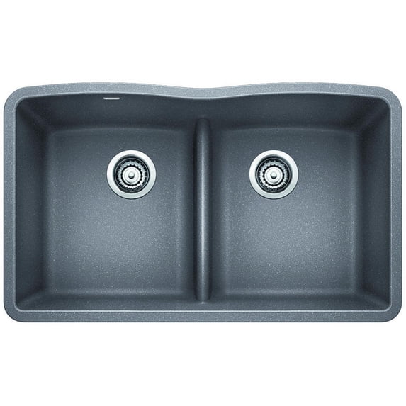 BLANCO DIAMOND Equal Double Low Divide Undermount - Metallic Gray