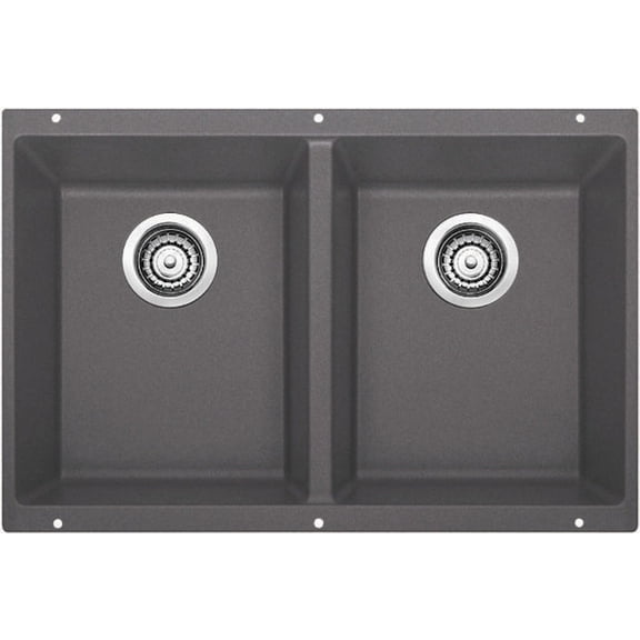 BLANCO PRECIS Equal Double Undermount - Cinder