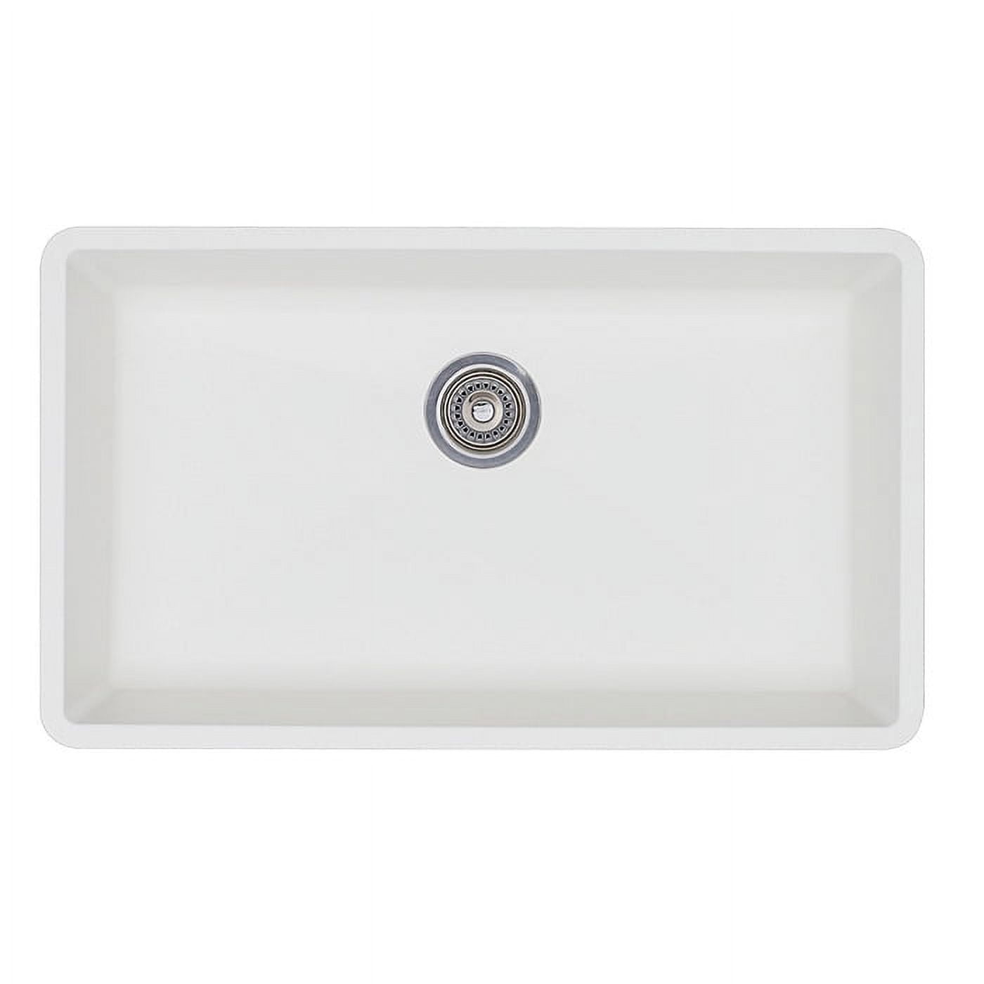 White Stone Single Bowl Undermount Kitchen Sink