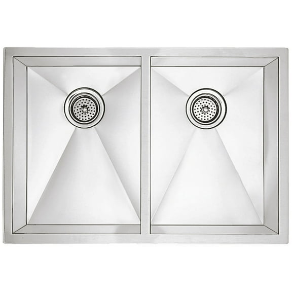 BLANCO PRECISION Satin Polished Stainless Steel 16in Rectangle Double Undermount Sink