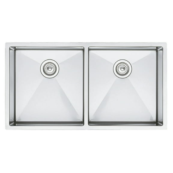 BLANCO PRECISION Satin Polished Stainless Steel 16in Rectangle Double Undermount Sink