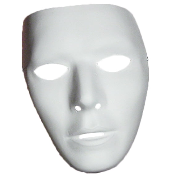 Blank White Male Adult Plastic Mask