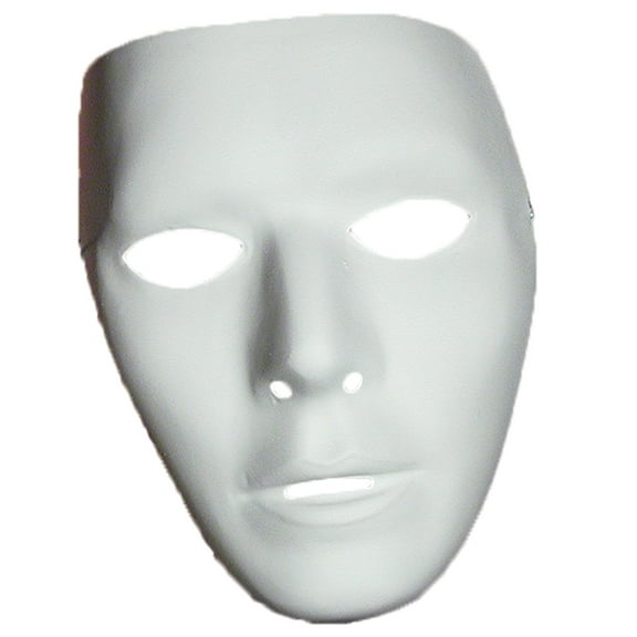 Blank White Male Adult Plastic Mask
