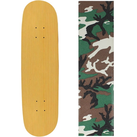 BLANK SKATEBOARD DECK - NATURAL - 8.5" Camo Grip