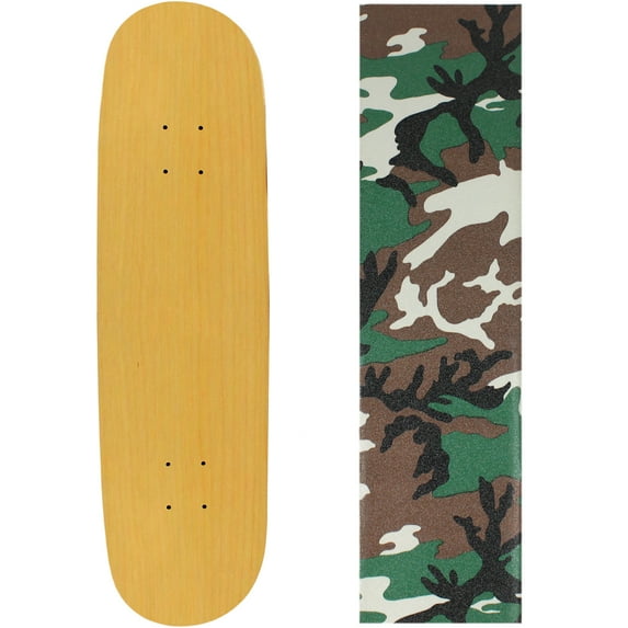 BLANK SKATEBOARD DECK - NATURAL - 8.5" Camo Grip