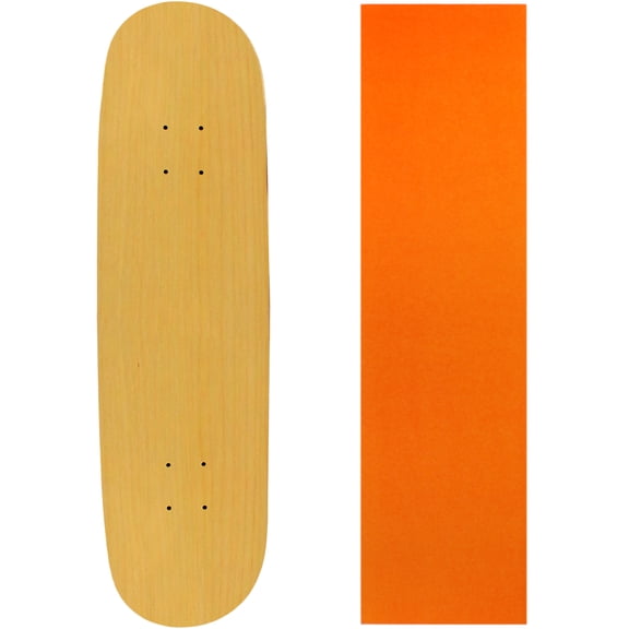 BLANK SKATEBOARD DECK - NATURAL - 8.5" Orange Grip