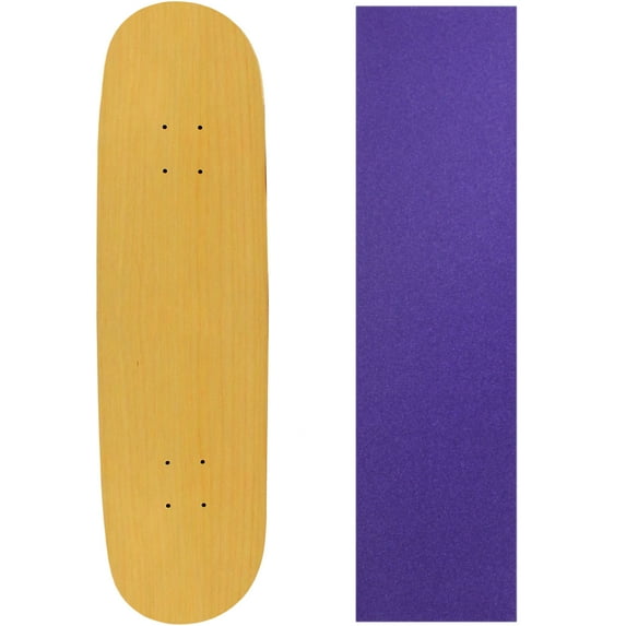 BLANK SKATEBOARD DECK - NATURAL - 8.5" Purple Grip