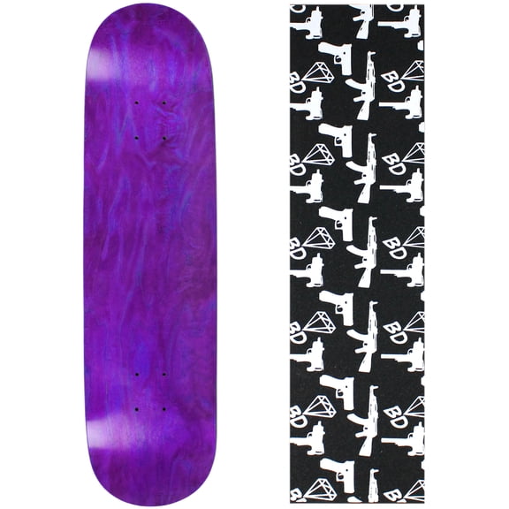 BLANK SKATEBOARD DECK - STAINED PURPLE - 8.0" Guns Grip