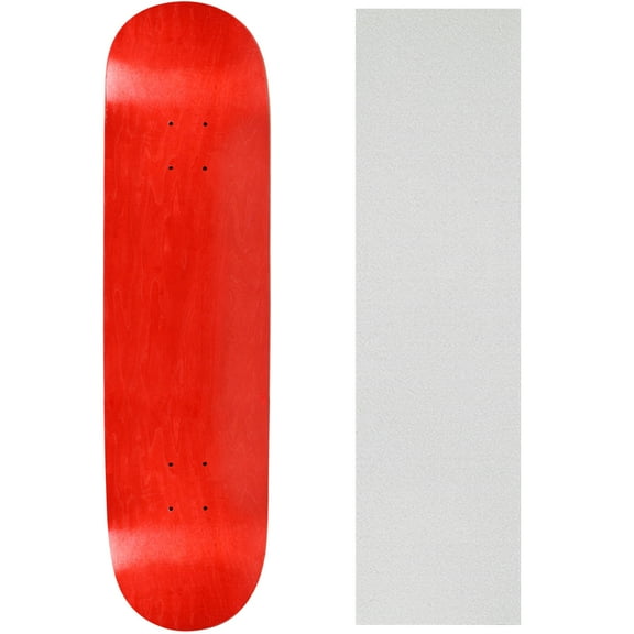 BLANK SKATEBOARD DECK - STAINED RED - 7.5" Clear Grip