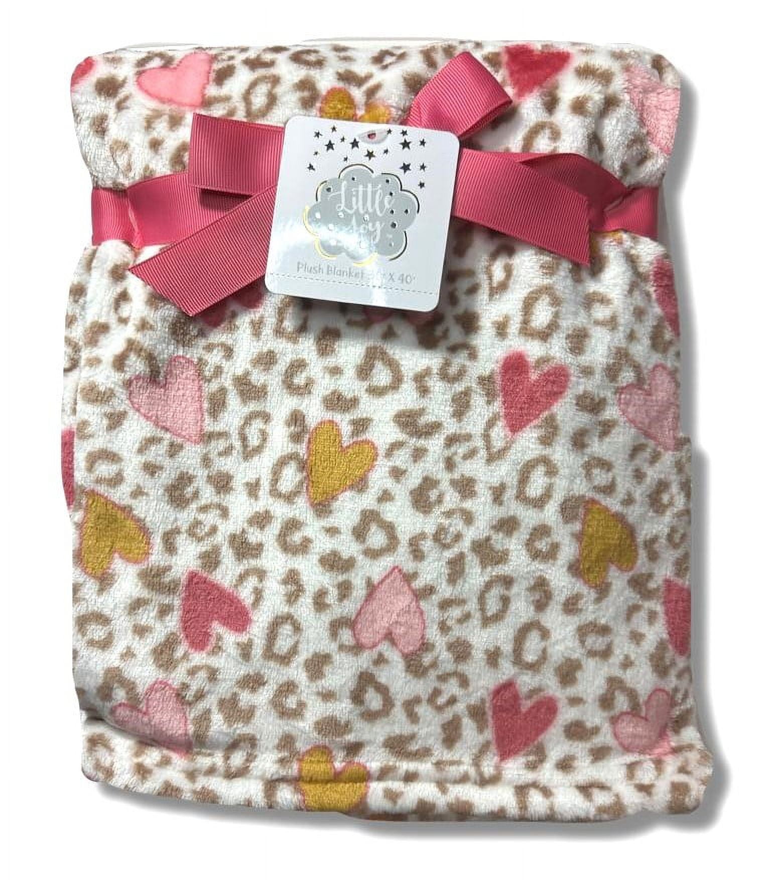 BLANKET PLUSH LITTLE JOY GIRLS HEARTS CHEETAH BABY TODDLER