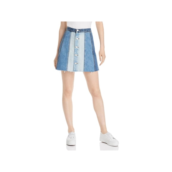 [BLANKNYC] Womens Denim Raw Hem Denim Skirt Blue 26