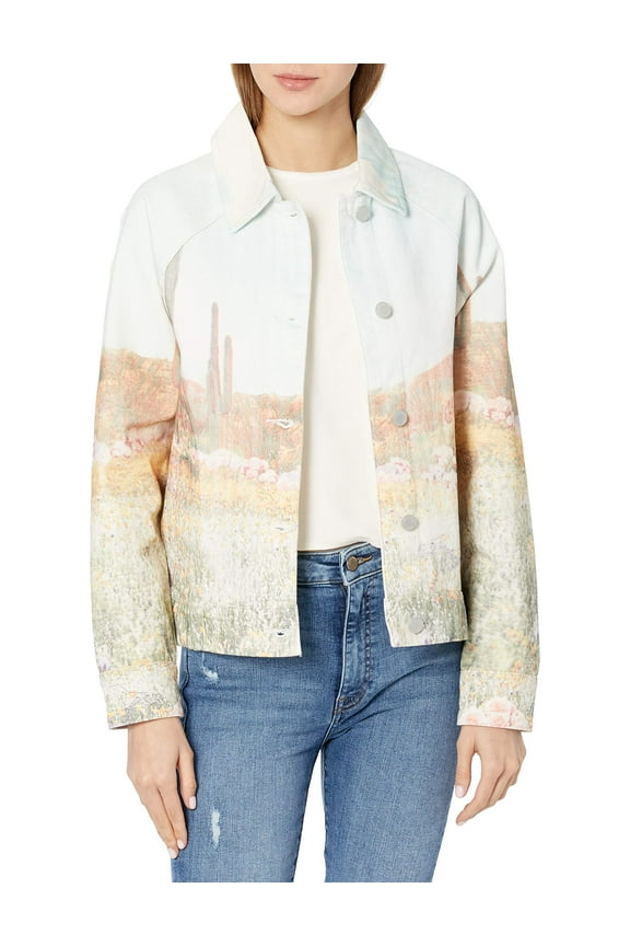[BLANKNYC] womens Denim Jacket, Desert Bloom, Large US