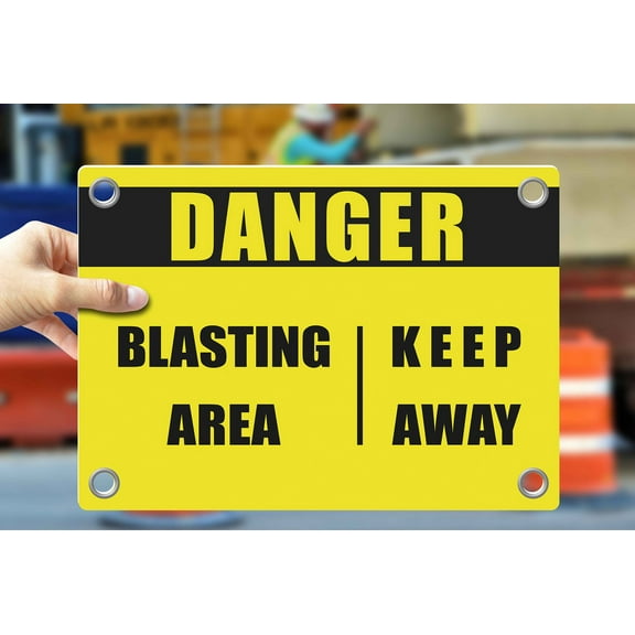 BLASTING AREA KEEP AWAY | Warning Notice Caution Danger 3mm PVC Sign