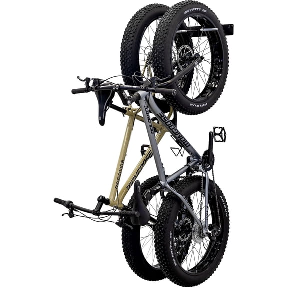 BLAT Bike Fat Tire Wall Rack, Holds 2 Bikes, Home and Garage Storage Hooks, Heavy-Duty Solid Metal Max 100 lbs