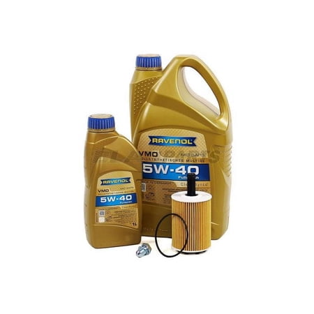 BLAU J1A5062-D Motor Oil Change Kit - Compatible with 2004 VW Golf IV w/ 6 Cylinder 3.2L Engine - 5w40 (R32)