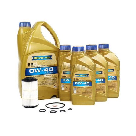 BLAU J1A7010-N Motor Oil Change Kit - Compatible with 1999-11 Mercedes Benz E55AMG, E550, G55AMG, G550, ML55AMG, ML550 w/ 8 Cylinder 5.5L Gasoline Engine – 0W40