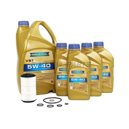 BLAU J1A7011-L Motor Oil Change Kit - Compatible with 1999-08 Mercedes Benz E500, G500, ML500, R500, S500, SL500 w/ 8 Cylinder 5.0L Gasoline Engine – 5W40