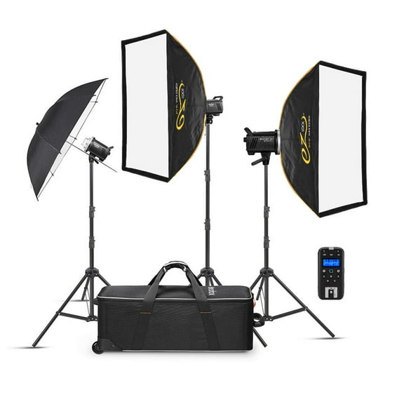 Flashpoint BLAZ 200-V 200Ws R2 Studio Monolight Flash With 10W LED Modeling Lamp and Bowens Mount (3 Light Kit)