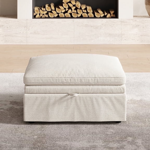 COPIAE 35"Wide Upholstered Seat Cushion Comfy Storage Ottoman