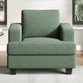 thumbnail image 1 of BLAZANT 39” Accent Chair, Linen Single Sofa Couch, Comfy Reading Chair with Deep Seat, Modern Armchair with Square Armrest& Removable Cushion Cover, Wooden Frame Small Couch for Small Spaces, 1 of 12