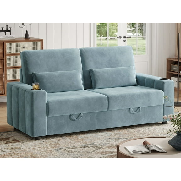 BLAZANT 75” Large Loveseat Sofa, 2 Seater Couch with Storage, Deep Seat Sofa with USB& Type-C Ports, Home Sofa Couch for Living Room Bedroom