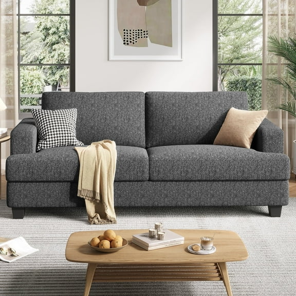 BLAZANT 84” Loveseat Sofa, High Resilience Loveseat Sofa, Linen Fabric 2 Seat Sofa Couch with Wooden Frame& Upholstered Cushion, Modern Deep Seat Sofa for Bedroom Office