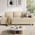 thumbnail image 1 of BLAZANT 89" Extra Deep Seats Oversize, Wide Corduroy Fabric 3 Seater Sofa for Living Room, Modern Couch and Sofa, Comfy Armrests and Seats and Backrests, Easy Installation,Beige, 1 of 9
